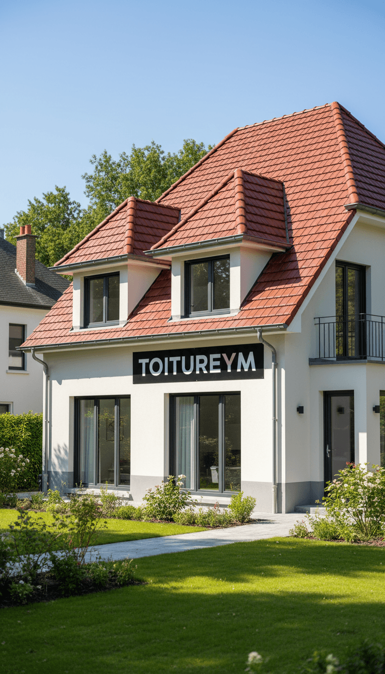Renovated house in Uccle with new red tile roof and fresh facade